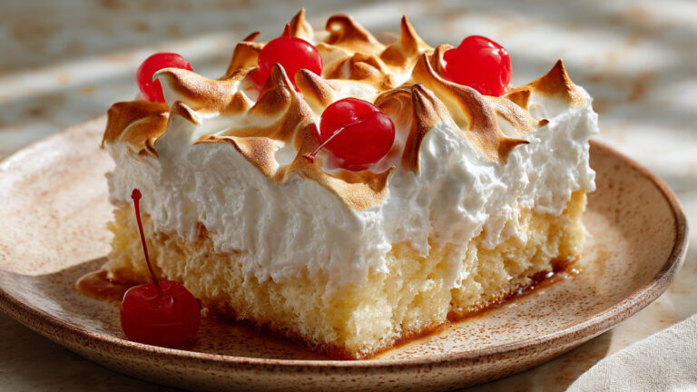 Pastel de Tres Leches Esponjoso con Merengue Italiano: El Postre que Todos Piden en las Fiestas